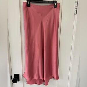 Zara pink midi slip skirt.